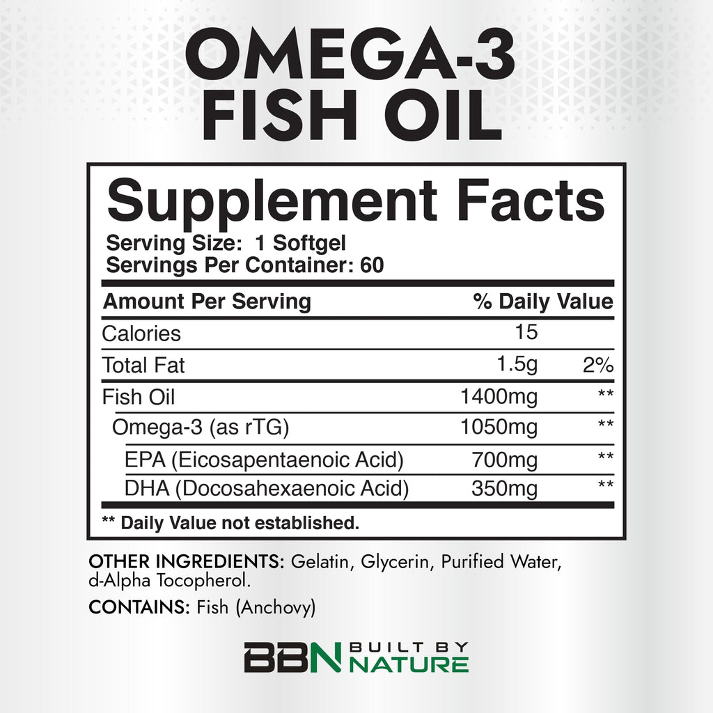 Omega 3 Fish Oil 1400 mg 60 Softgels U76611