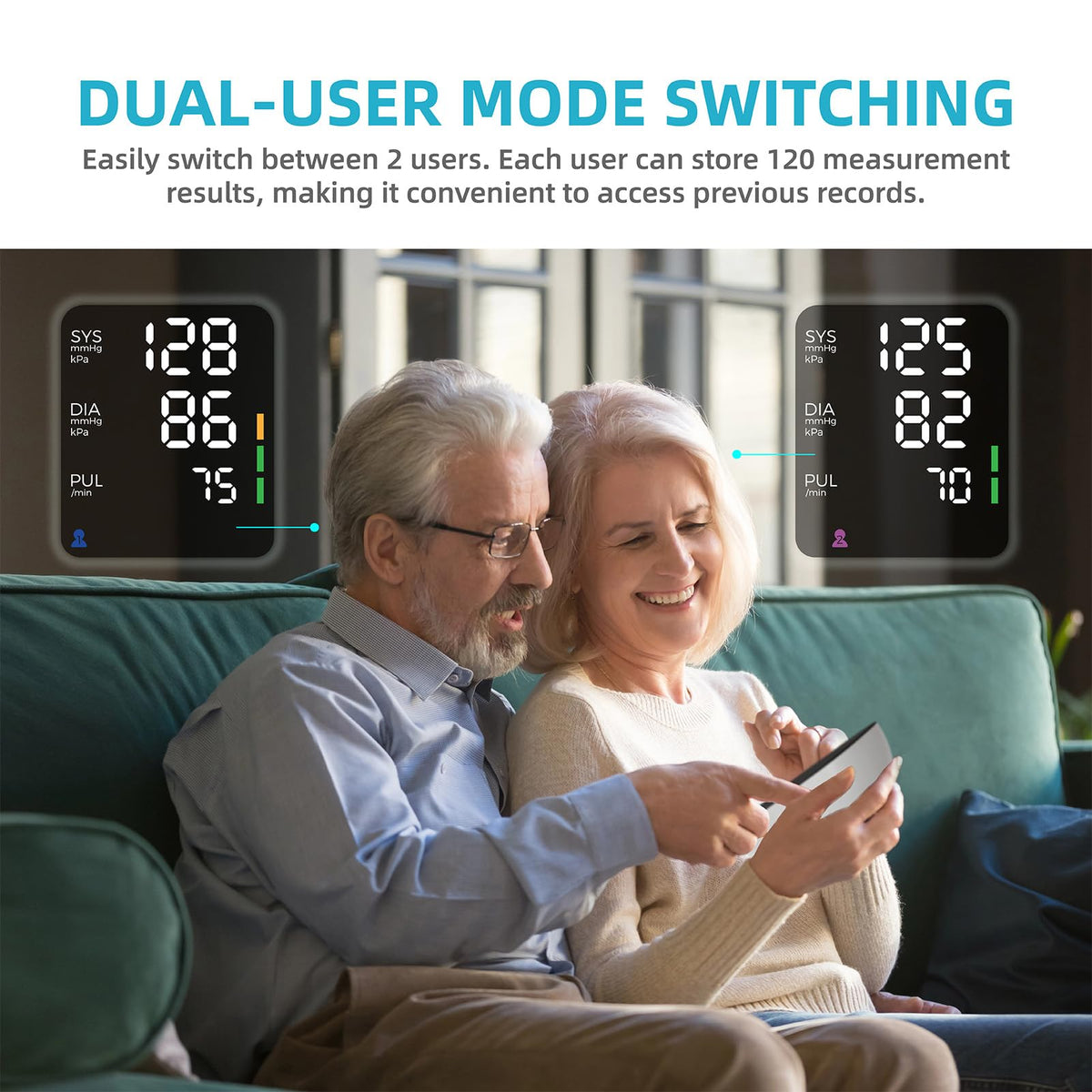 Blood Pressure Monitor with Large Color-Backlit LED Display, 240 Memory, Adjustable Wide Cuff 8.5-16.5" P284