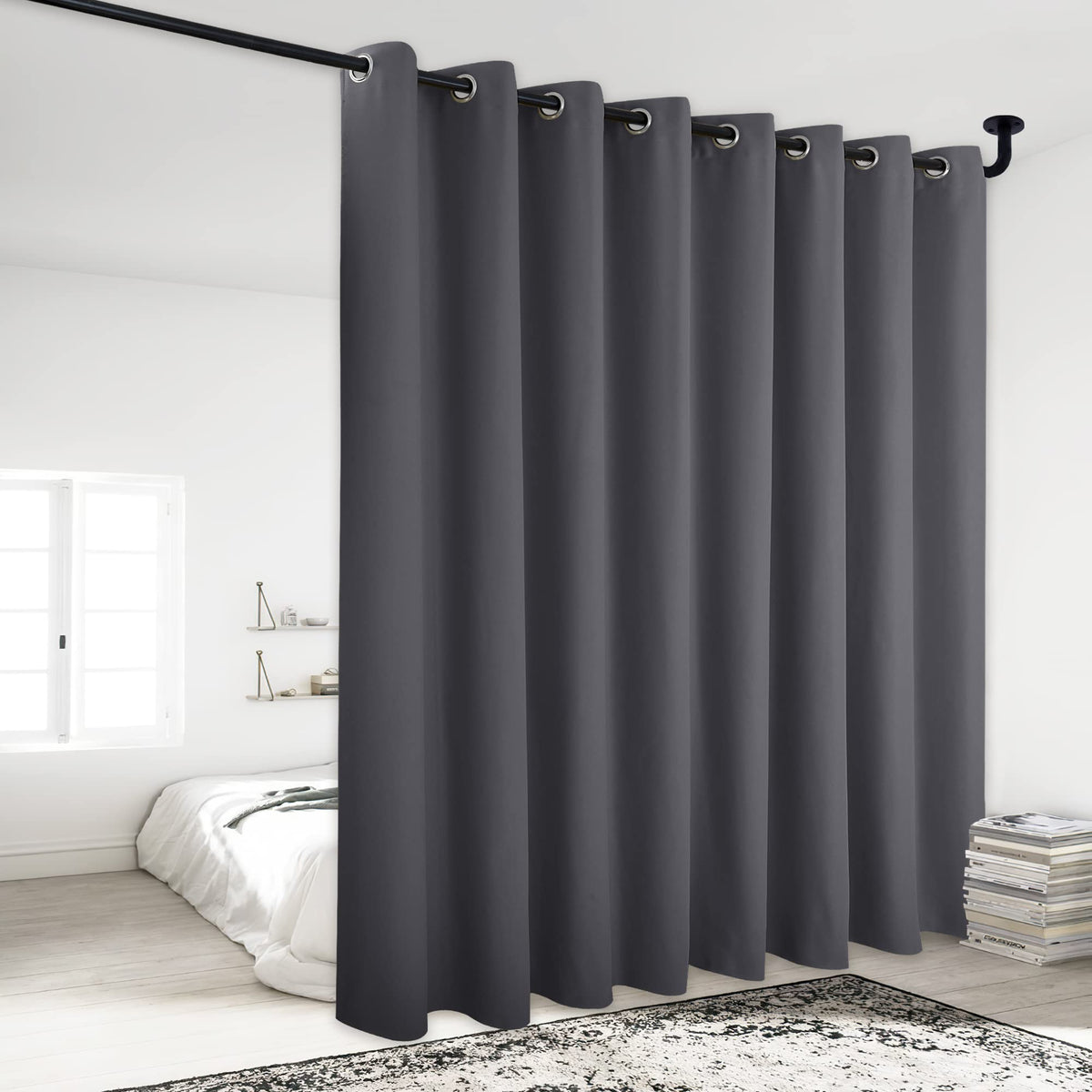 Grey 120 by 84 Inch Blackout Curtain Panel W334