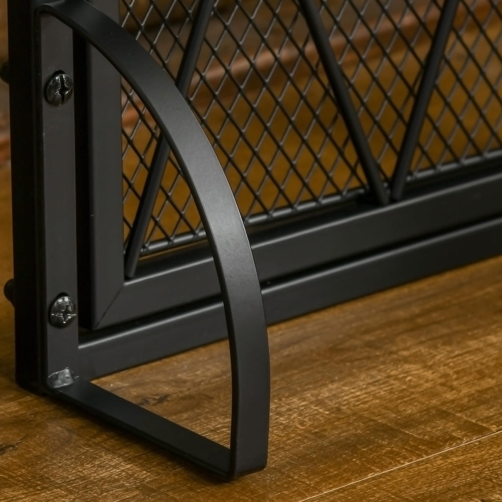 Folding Fireplace Screen Heavy Duty Black E537