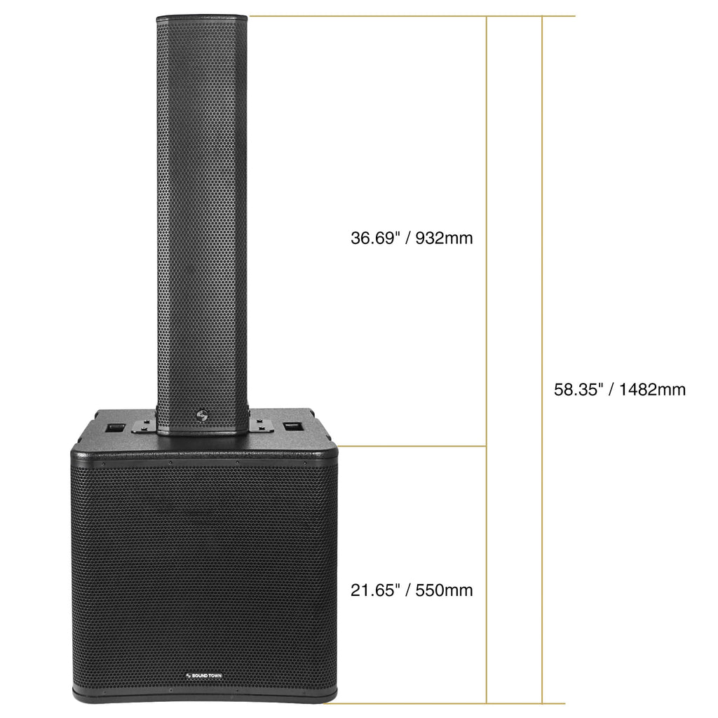 Powered Column Array Speaker System with 18" Subwoofer and Column Loudspeaker S394385