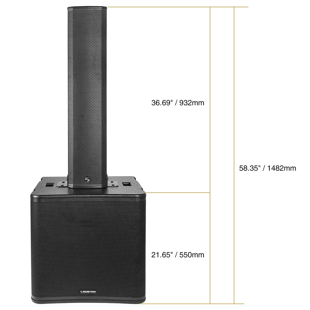 Powered Column Array Speaker System with 18" Subwoofer and Column Loudspeaker S394385