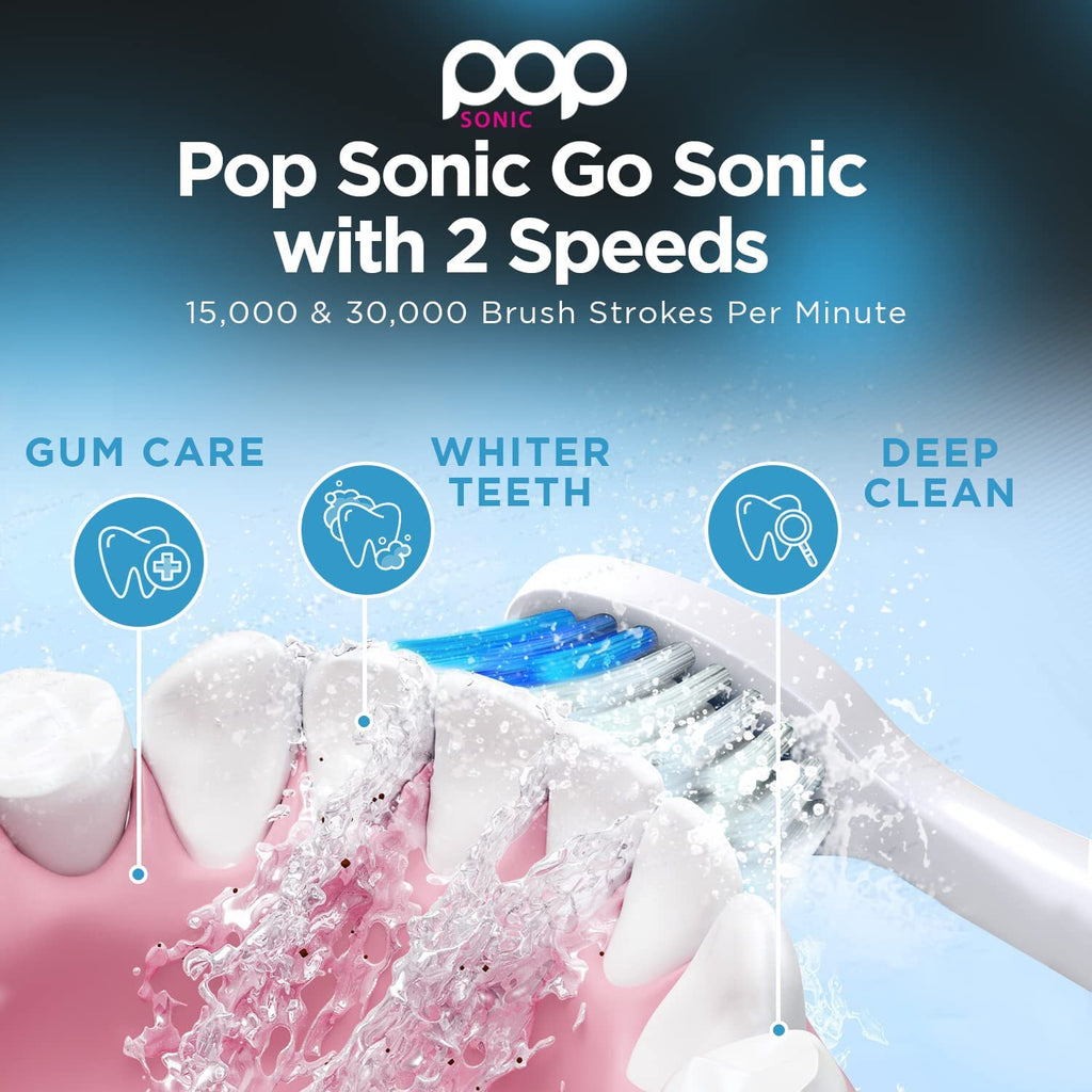 White Electric Toothbrush with 2 Replacement Heads V9247
