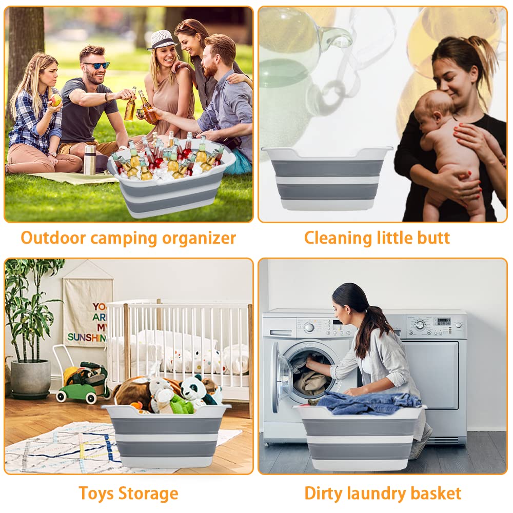 27L Collapsible Pet Bathtub with Drainage Hole E761330