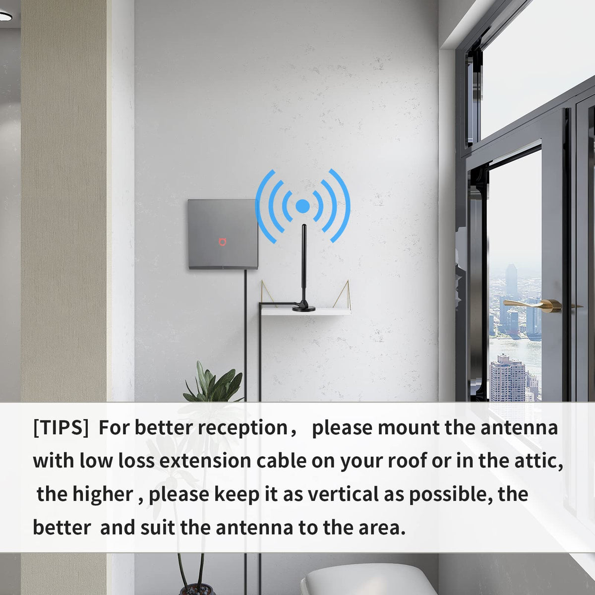 Waterproof 5.8dBi Pure Copper 915MHz LoRa Gateway Antenna with 3M Cable X143768