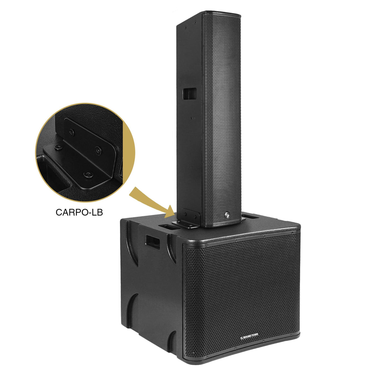 Powered Column Array Speaker System with 18" Subwoofer and Column Loudspeaker S394385