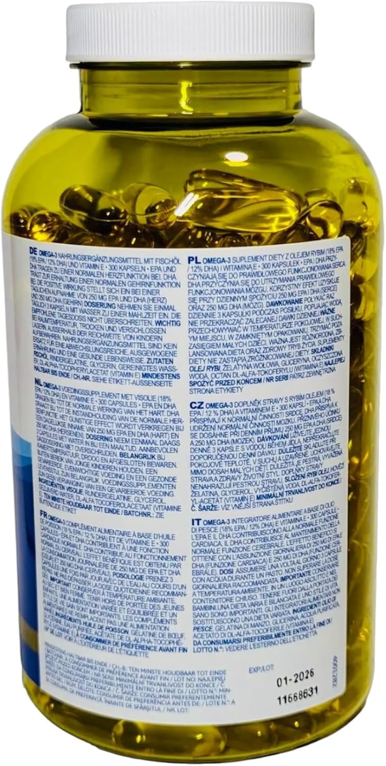 Omega 3 Fish Oil 1000 mg 300 Soft gels M75996
