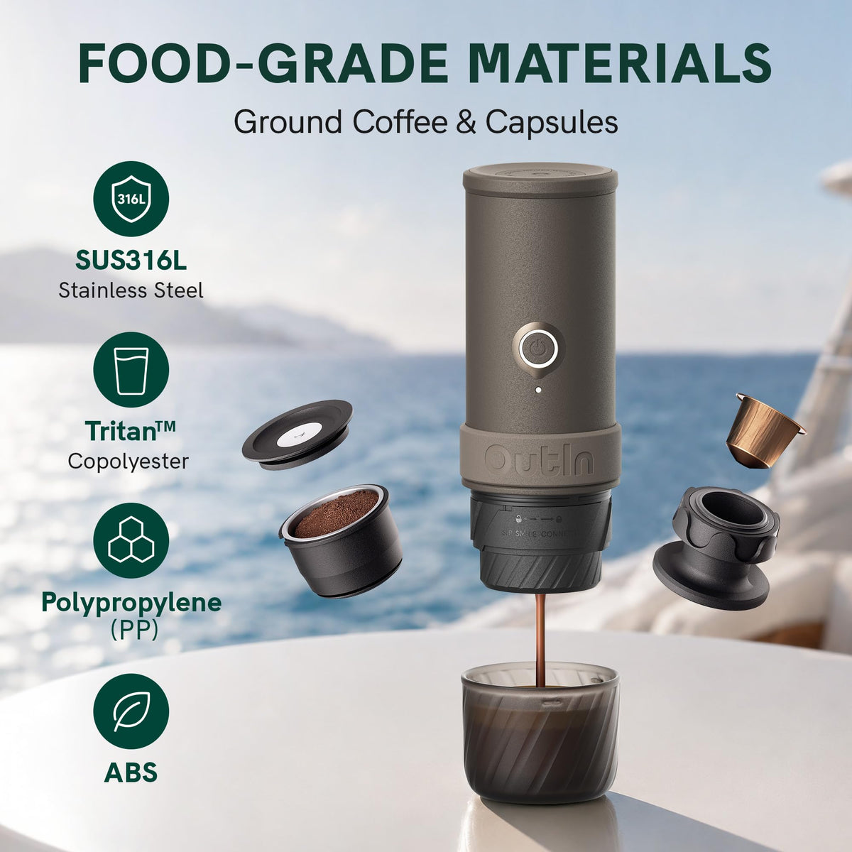Portable Electric Espresso Machine with Self-Heating Y564579