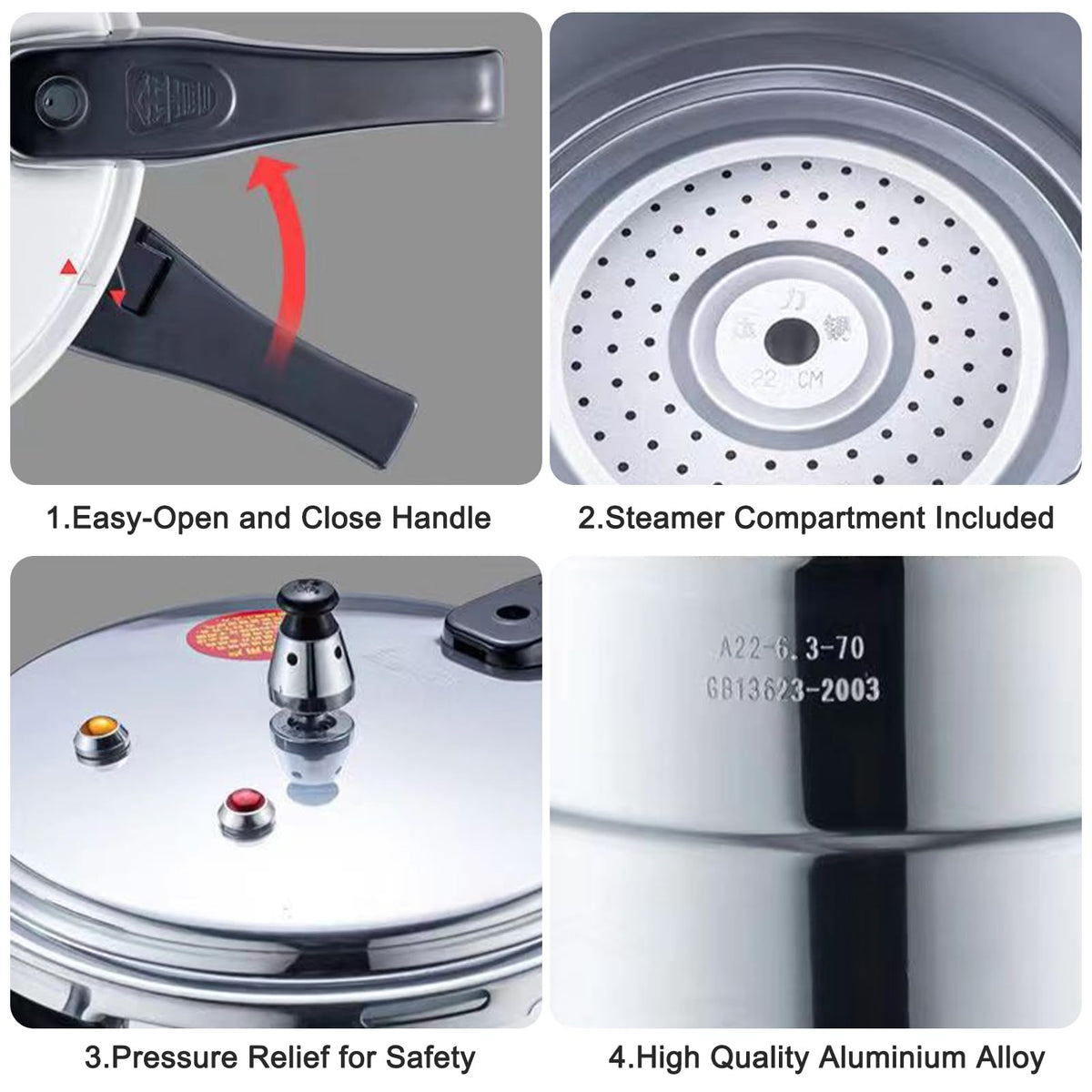 3 Quart Aluminum Pressure Cooker W548