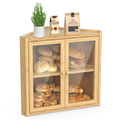 Double Layer Bamboo Bread Box with 2 Doors C38392
