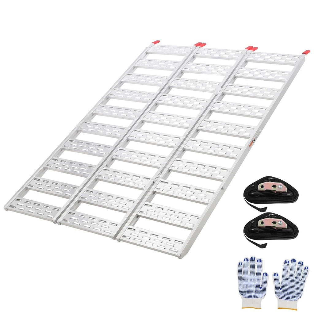 Aluminum Tri-Fold Ramp with Treads 76"x50" F716