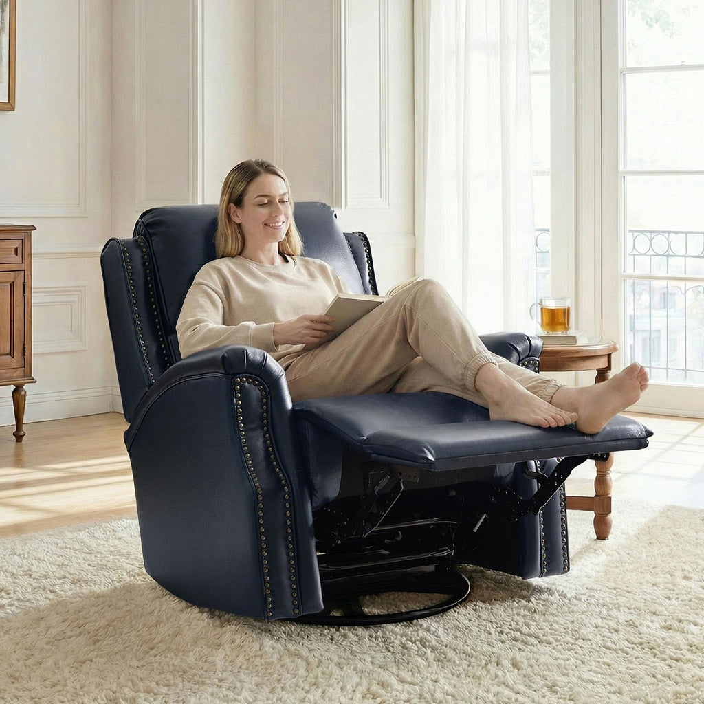 Navy Swivel Rocking Recliner X278