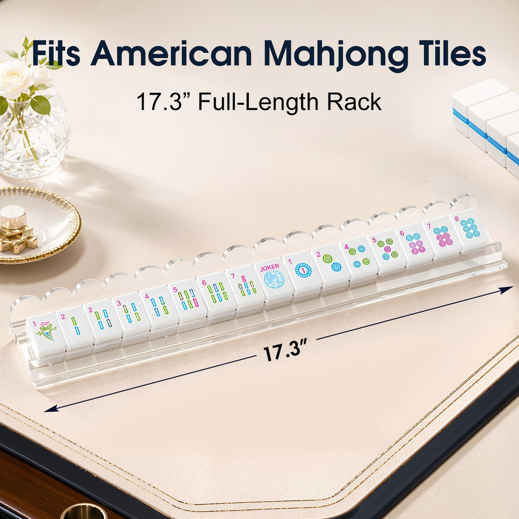 Clear Acrylic Mahjong Racks with Pushers, 4-Pack S969738