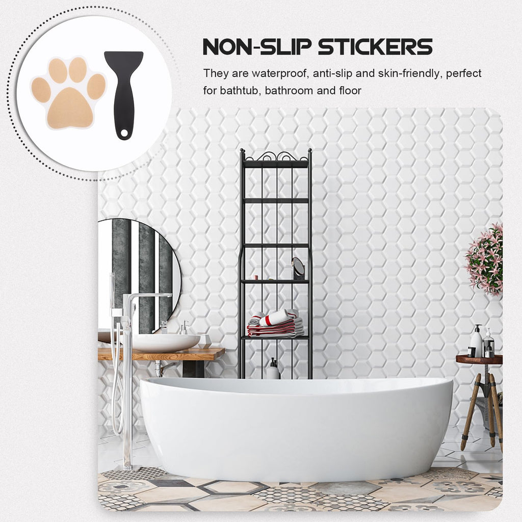 Dog Paw Non Slip Bathtub Stickers with Scraper N32426