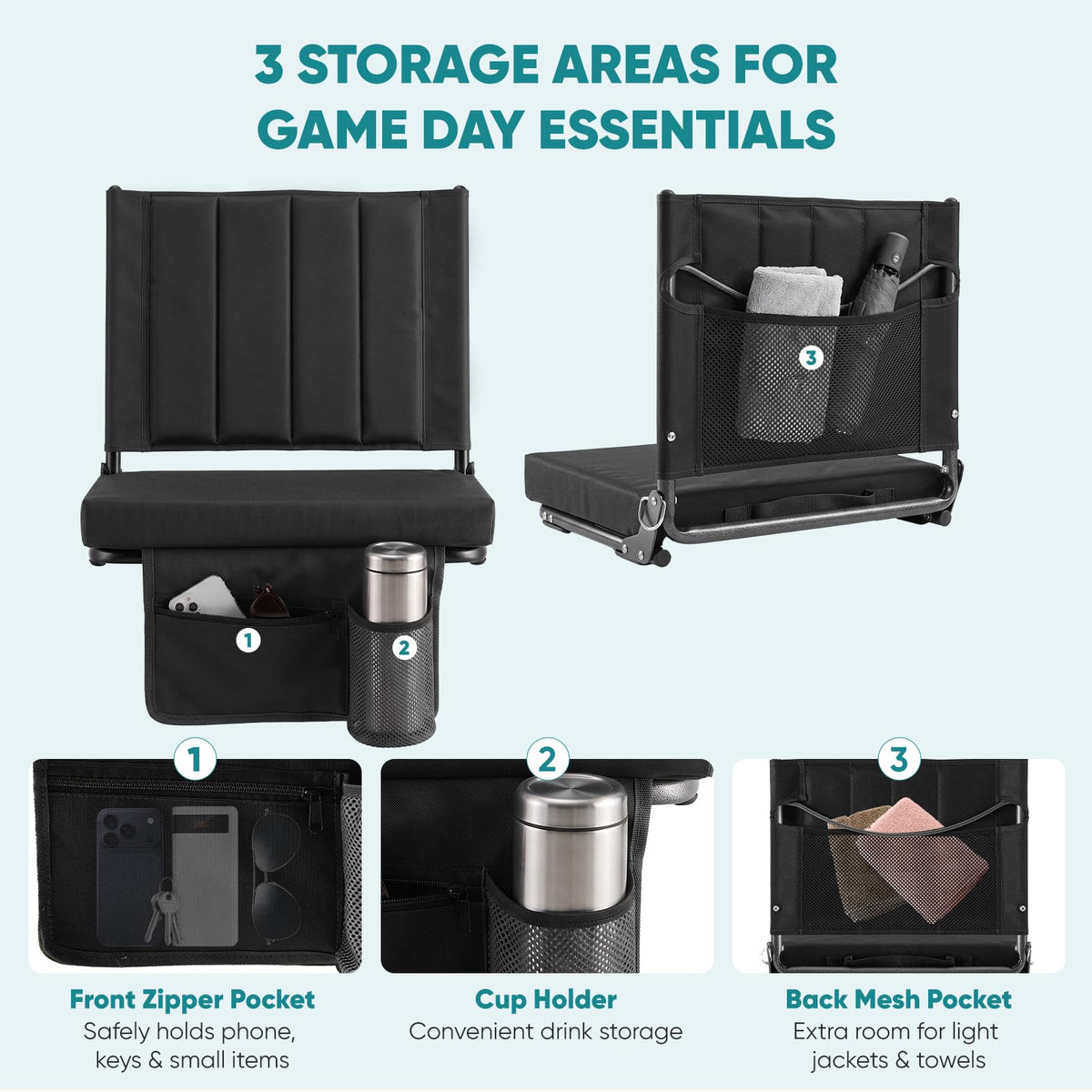 Stadium Seats with Back Support 2-Pack P8313