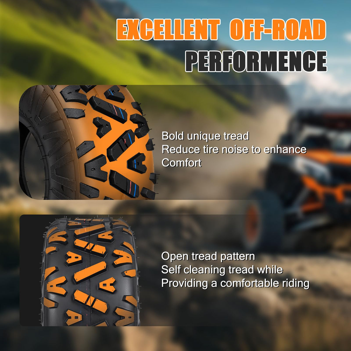19x7-8 All-Terrain ATV/UTV Tires Set of 2 R904925