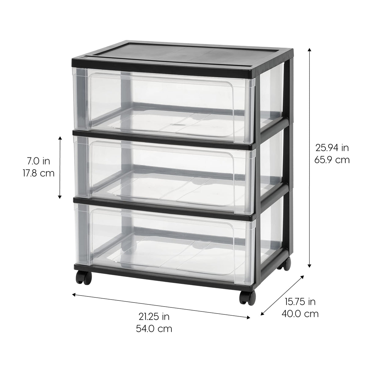 3 Drawer Storage Cart with Wheels S852