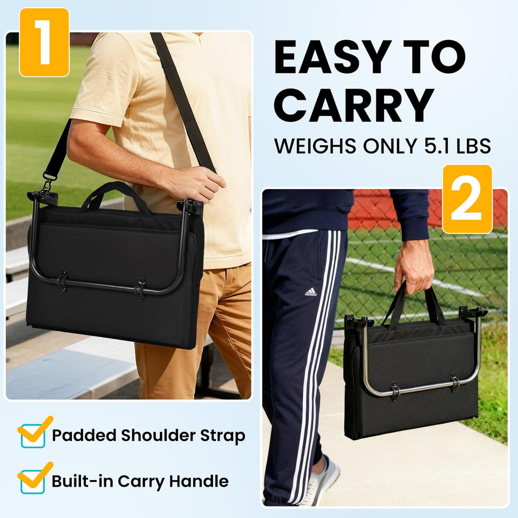 2Pcs Extra Thick Portable Stadium Seat Cushion with Zipper H9493