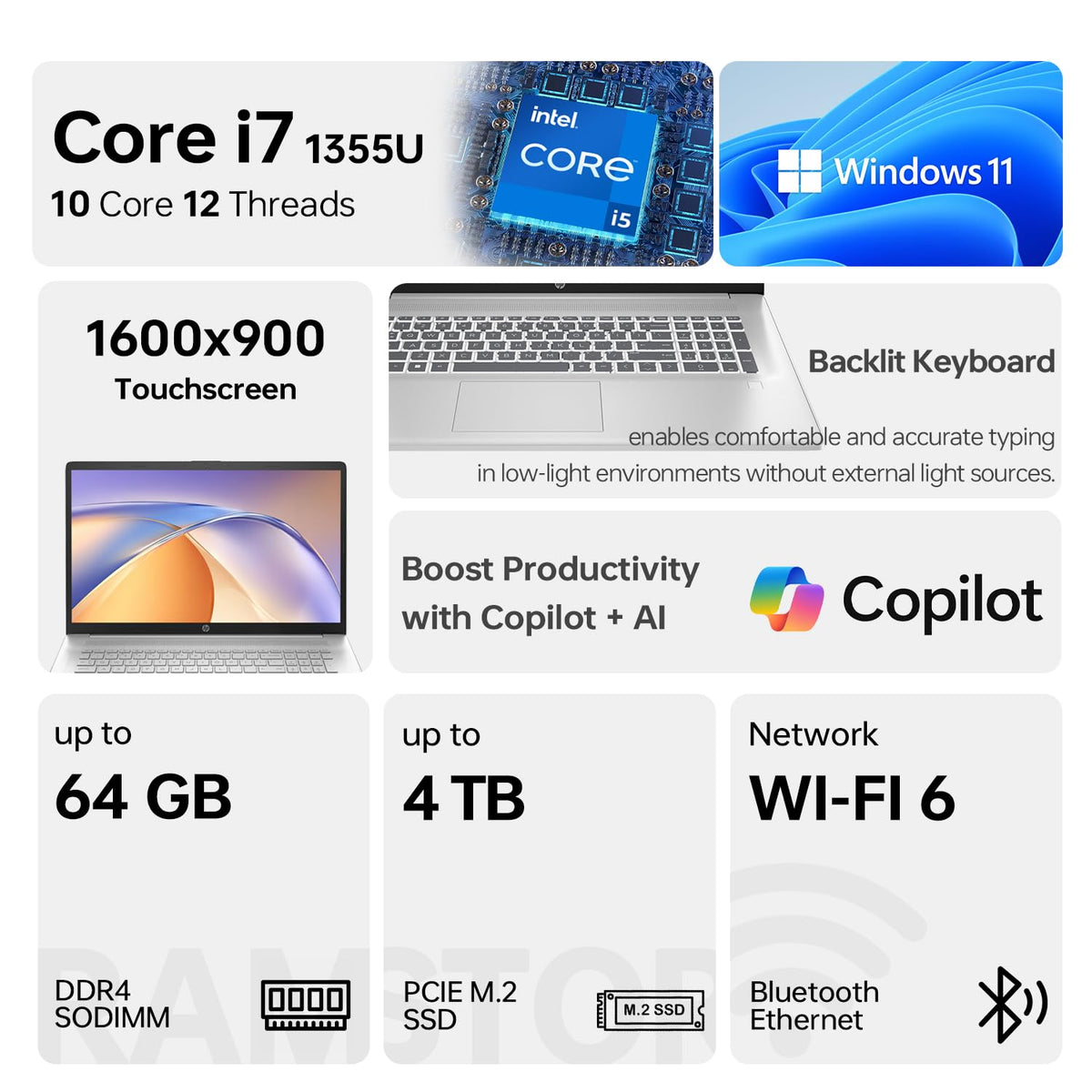 17.3" Touchscreen Laptop, Intel Core i7, 16GB RAM, 1TB SSD L44017