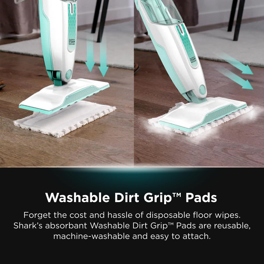 White Steam Mop Hard Floor Cleaner with XL Removable Water Tank J598265