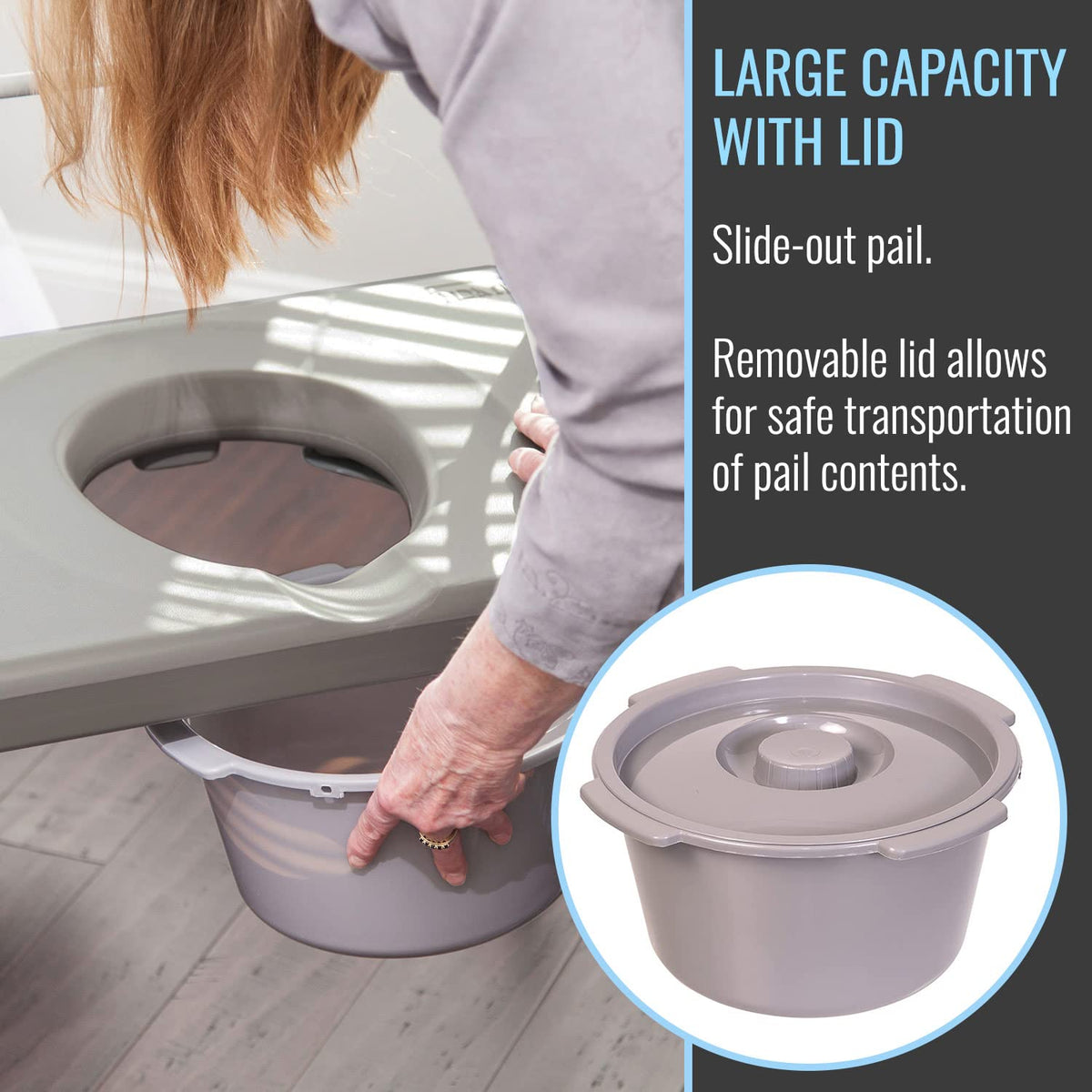 Portable Bedside Commode Chair with Handles A39135