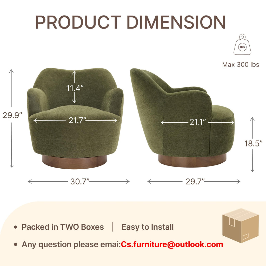 Green Swivel Accent Chair Set of 2 D5239