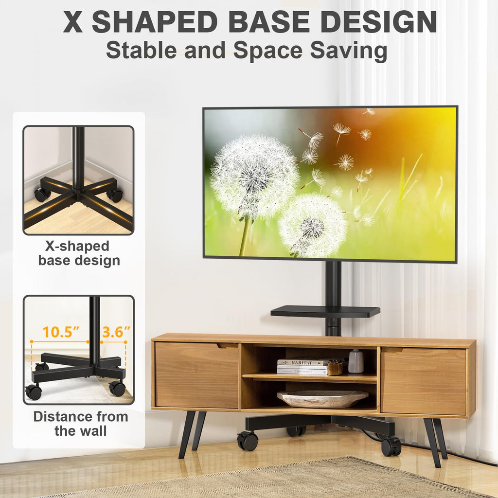 Mobile TV Stand with Power Outlet for 23-65 Inch TVs B701606