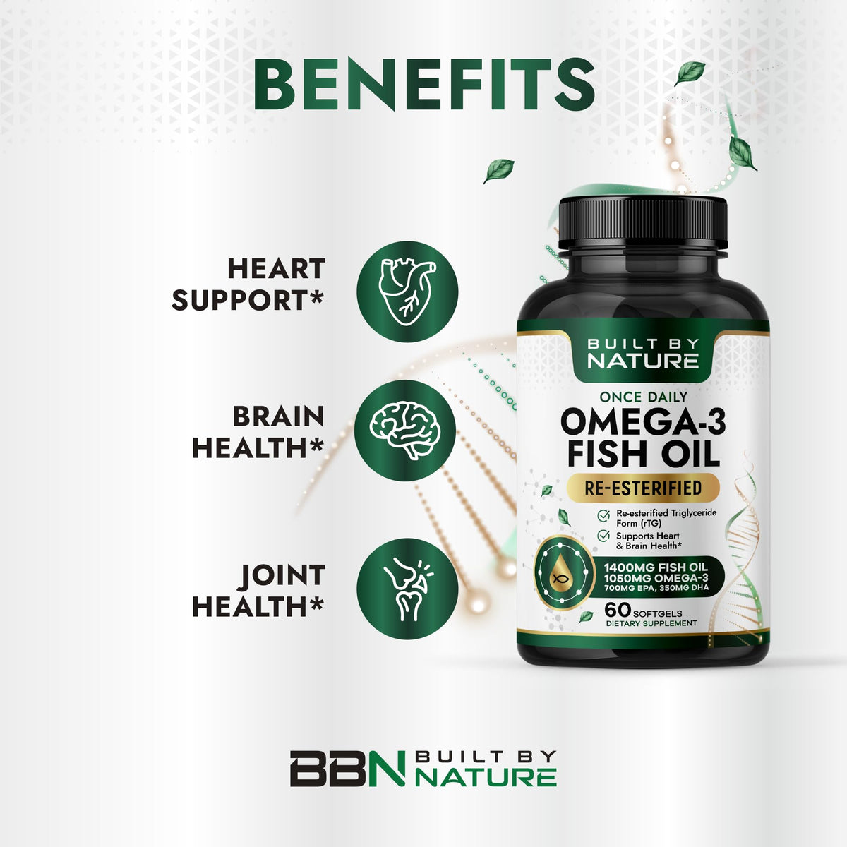 Omega 3 Fish Oil 1400 mg 60 Softgels U76611