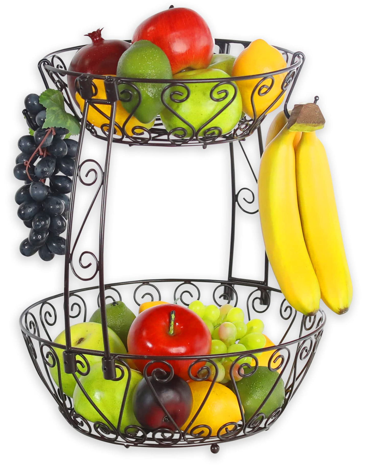 2-Tier Countertop Fruit Basket Bowl Storage E400762