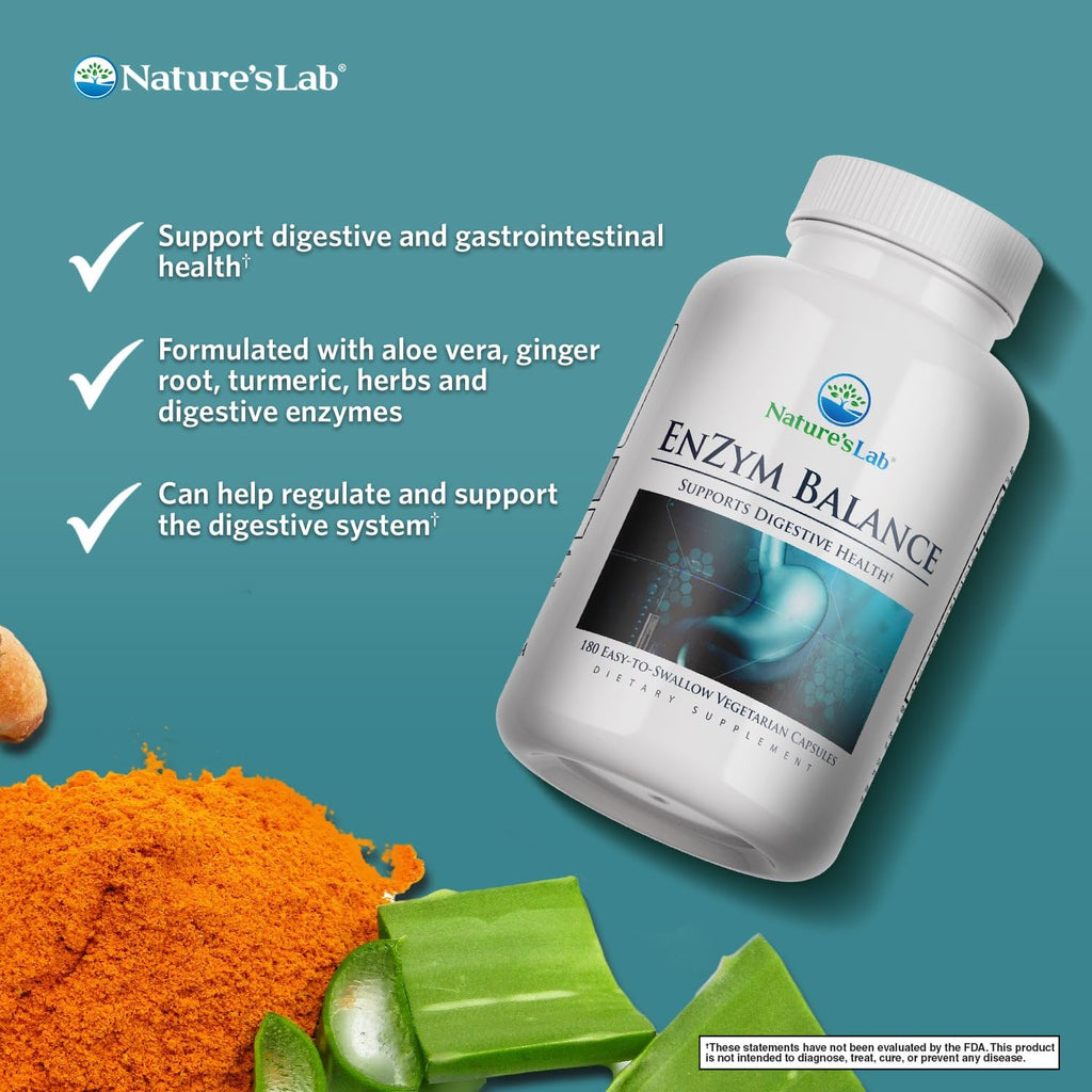 180 Capsules Digestive Enzymes with Aloe Turmeric Ginger Oregano K170476