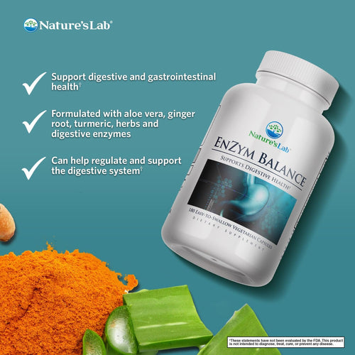 180 Capsules Digestive Enzymes with Aloe Turmeric Ginger Oregano K170476