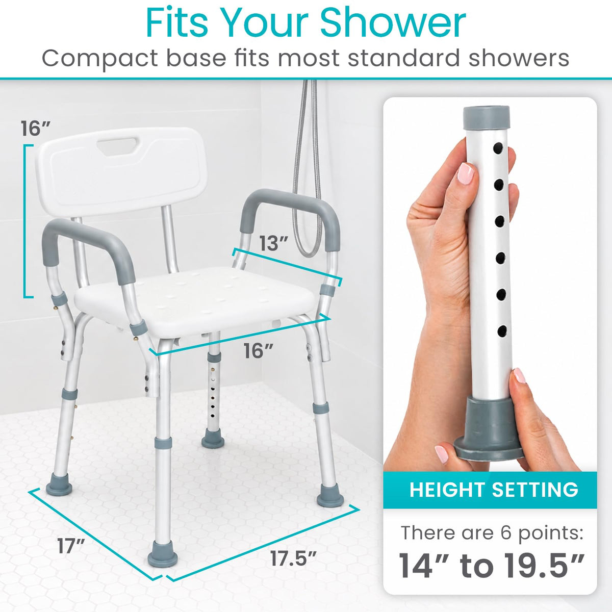 Shower Chair with Arms & Back B380