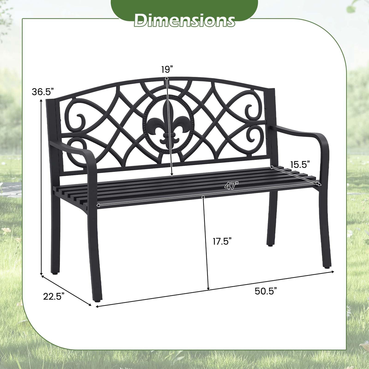 Metal Outdoor Bench D262413