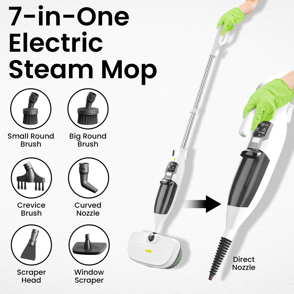 15-in-1 Electric Steam Mop with 3 Steam Modes K7453