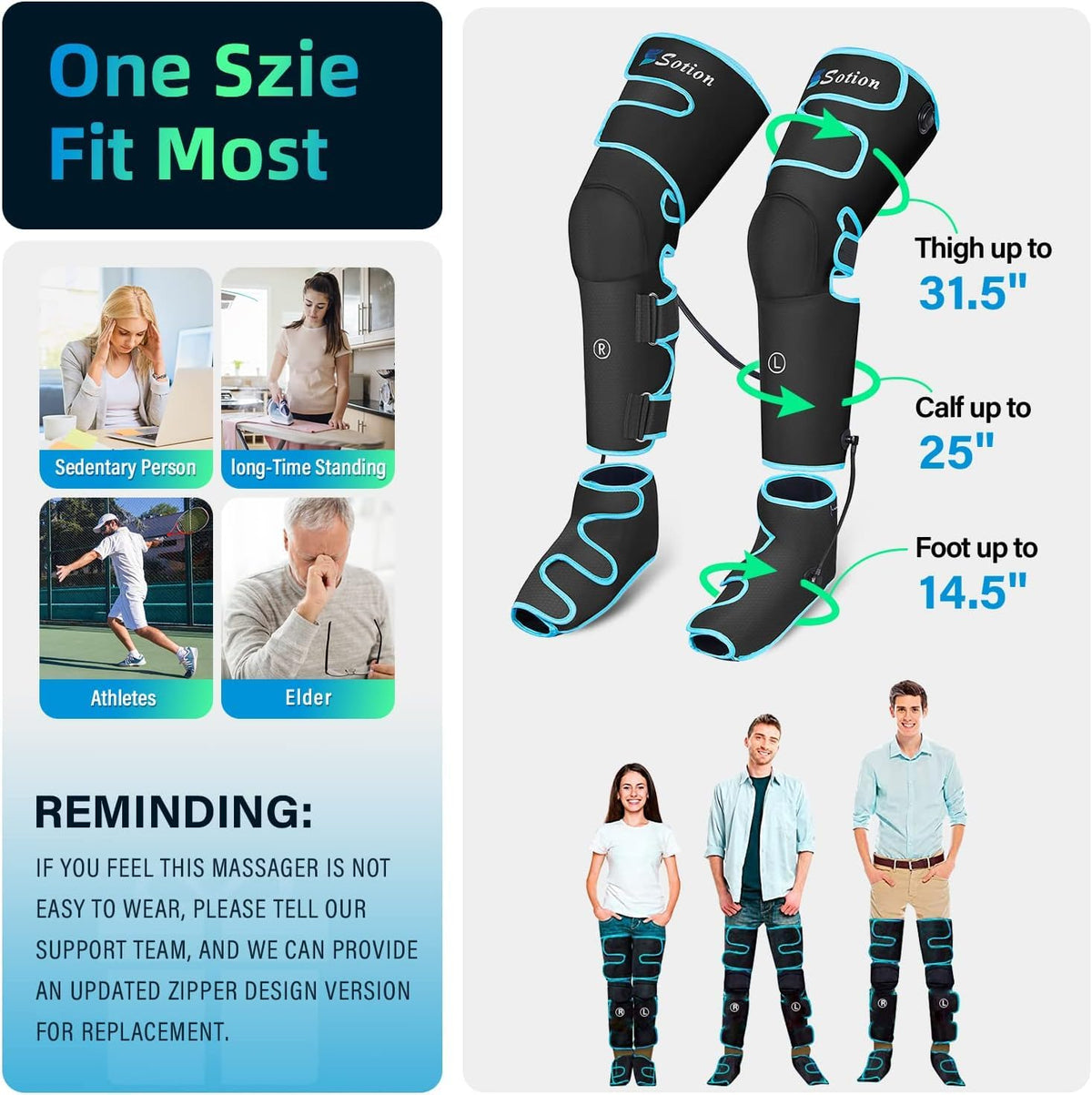 Air Compression Heat Leg Massager Y5944