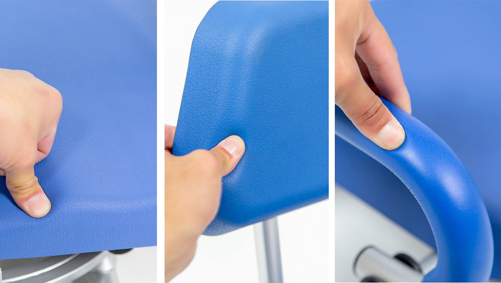 Blue Tub-Mounted Shower Chair with Padded Seat Back and Arms N3395