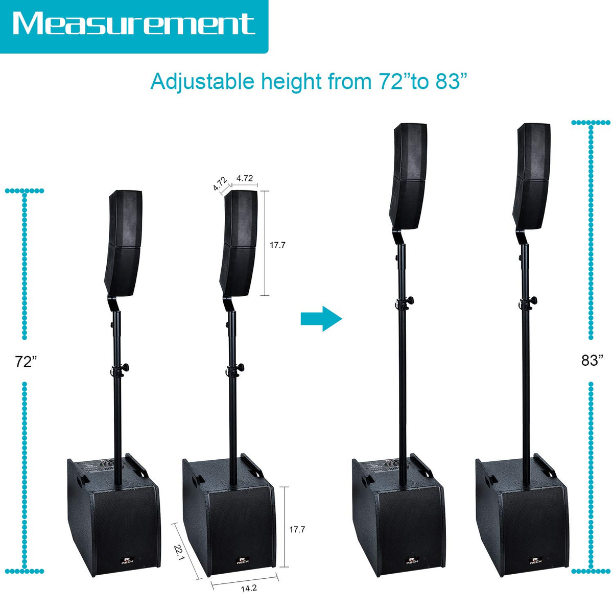 12-Inch 4000 Watt DJ PA Speaker System Combo Set L172
