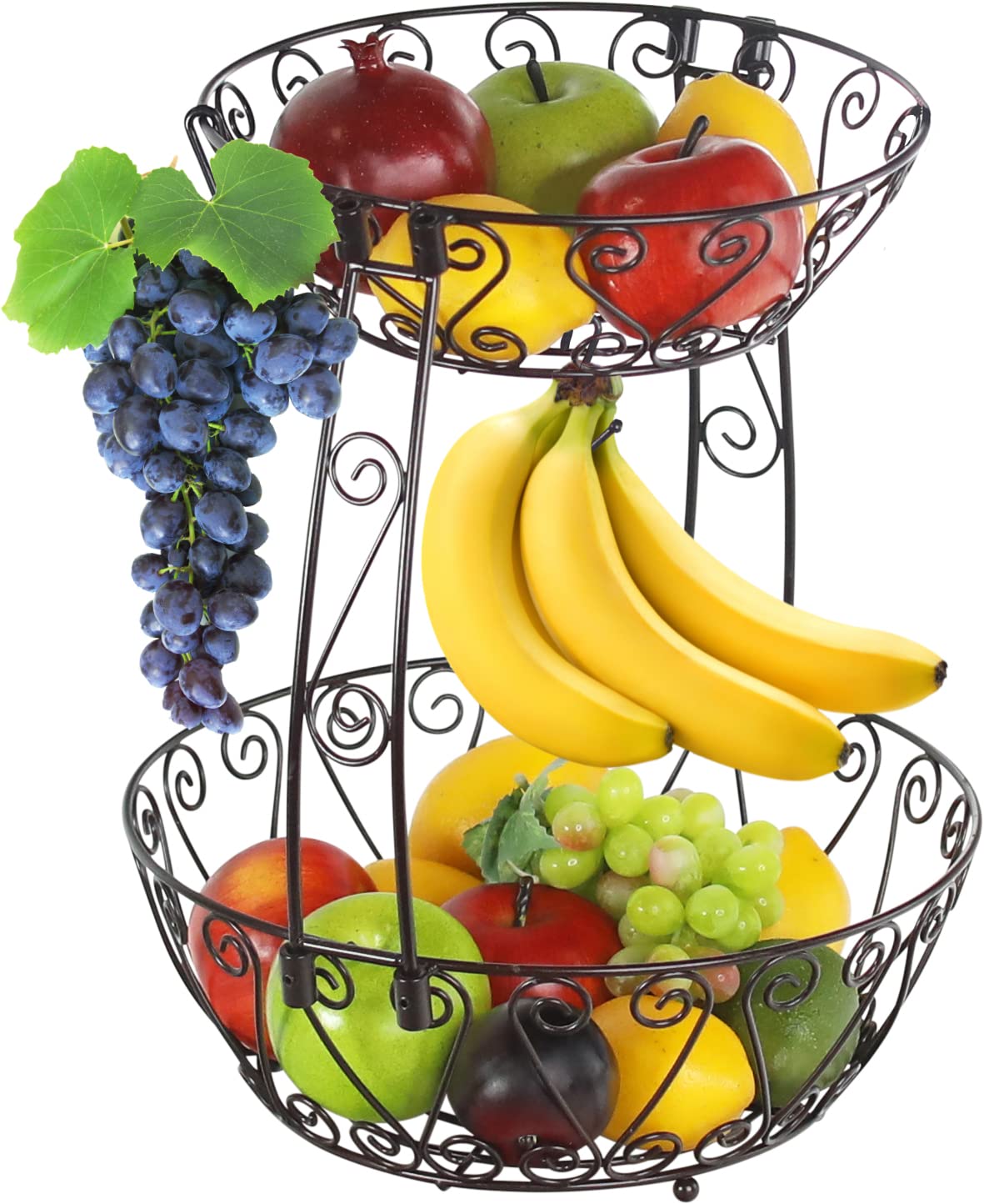 2-Tier Countertop Fruit Basket Bowl Storage E400762