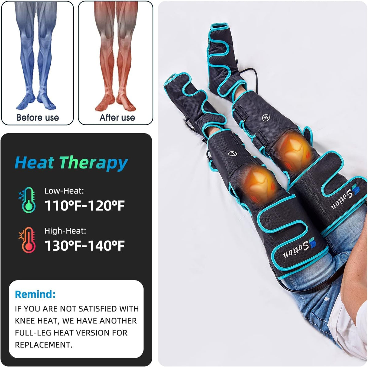 Air Compression Heat Leg Massager Y5944