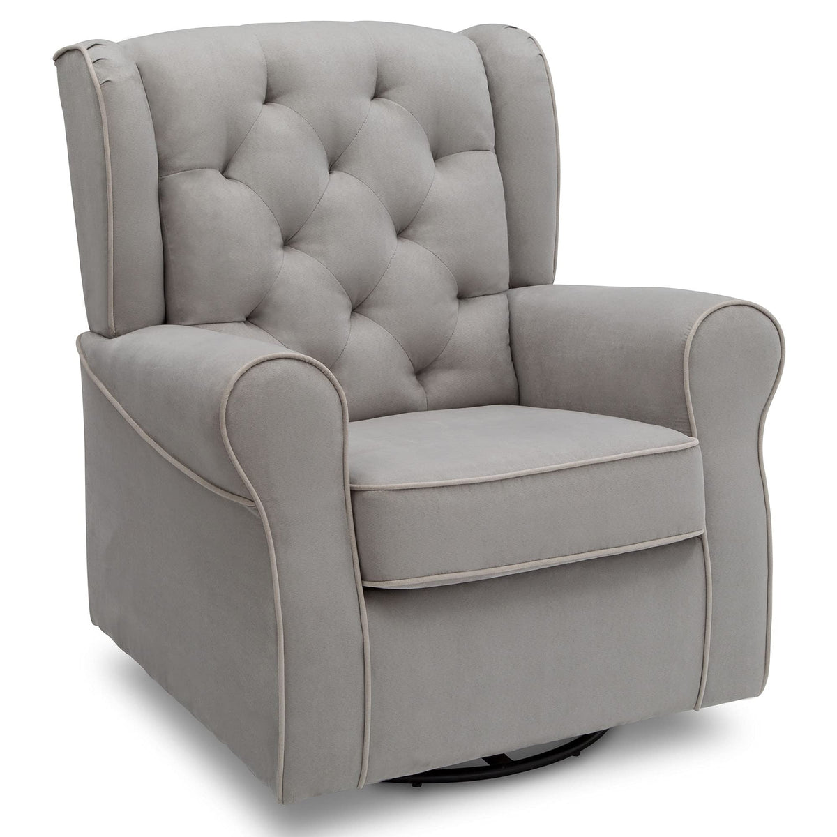 Dove Grey Upholstered Swivel Rocker Chair D12334