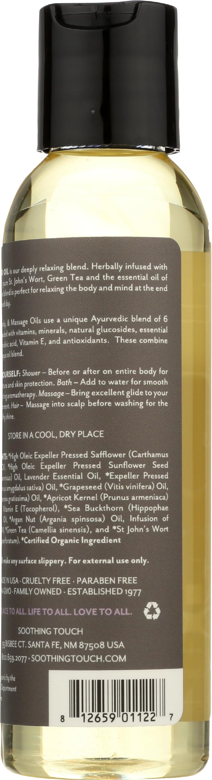 Organic Calming Lavender Bath, Body & Massage Oil, 4 Oz B758