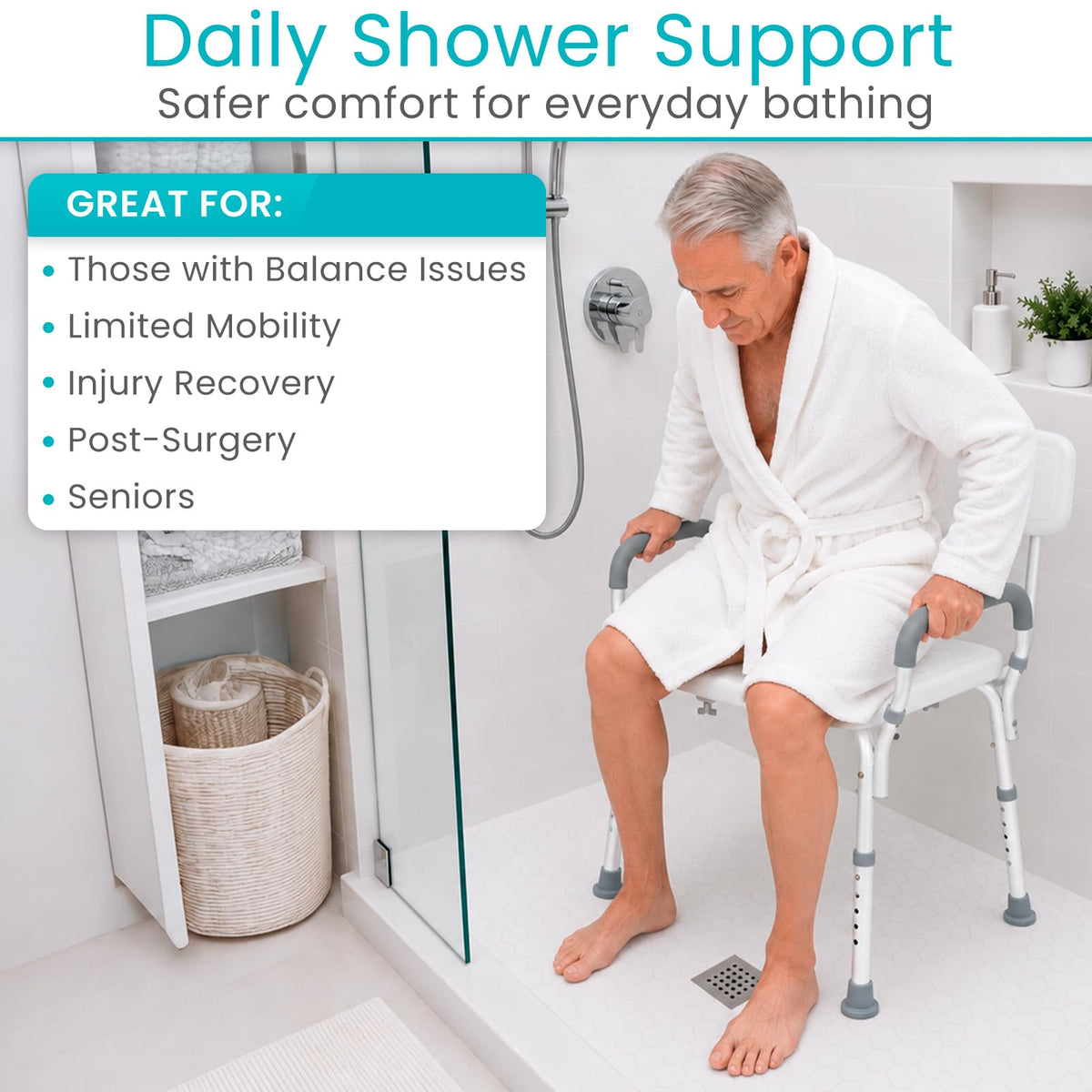 Shower Chair with Arms & Back B380