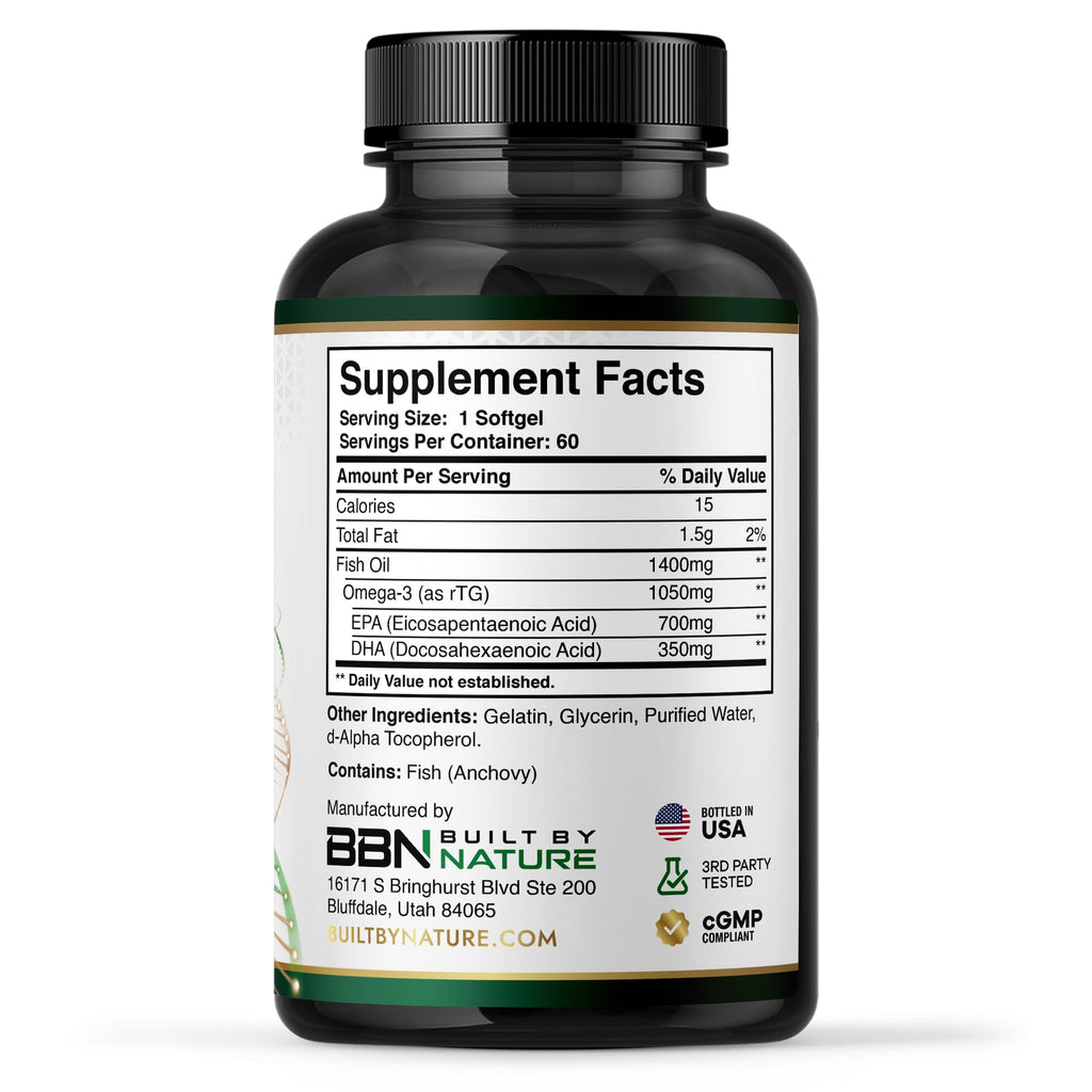 Omega 3 Fish Oil 1400 mg 60 Softgels U76611