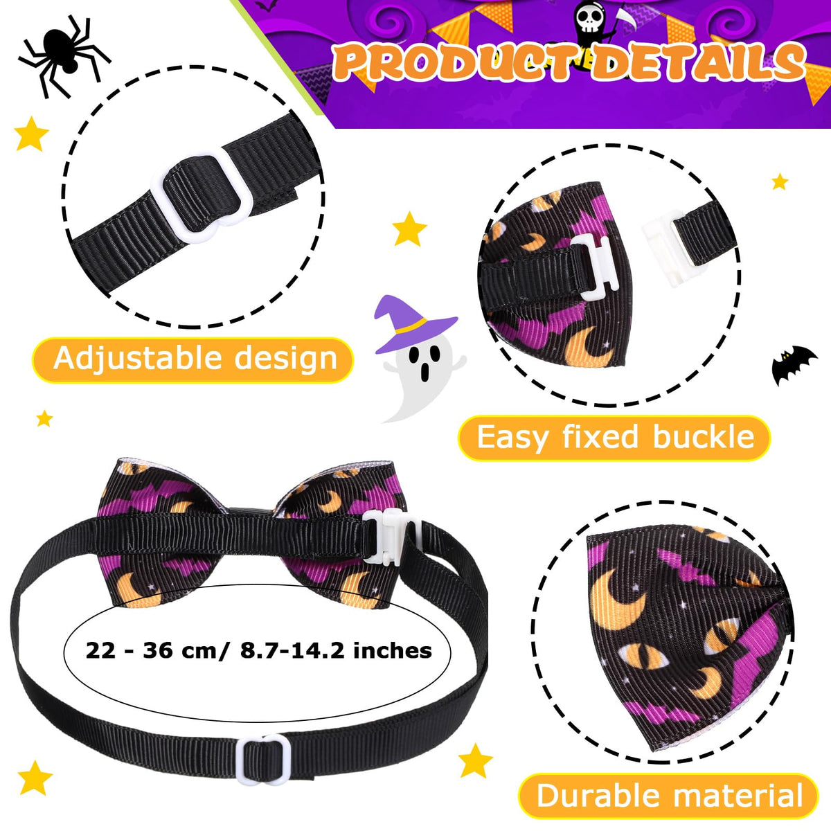 120 Pcs Dog Bow Tie Collar Set K322140