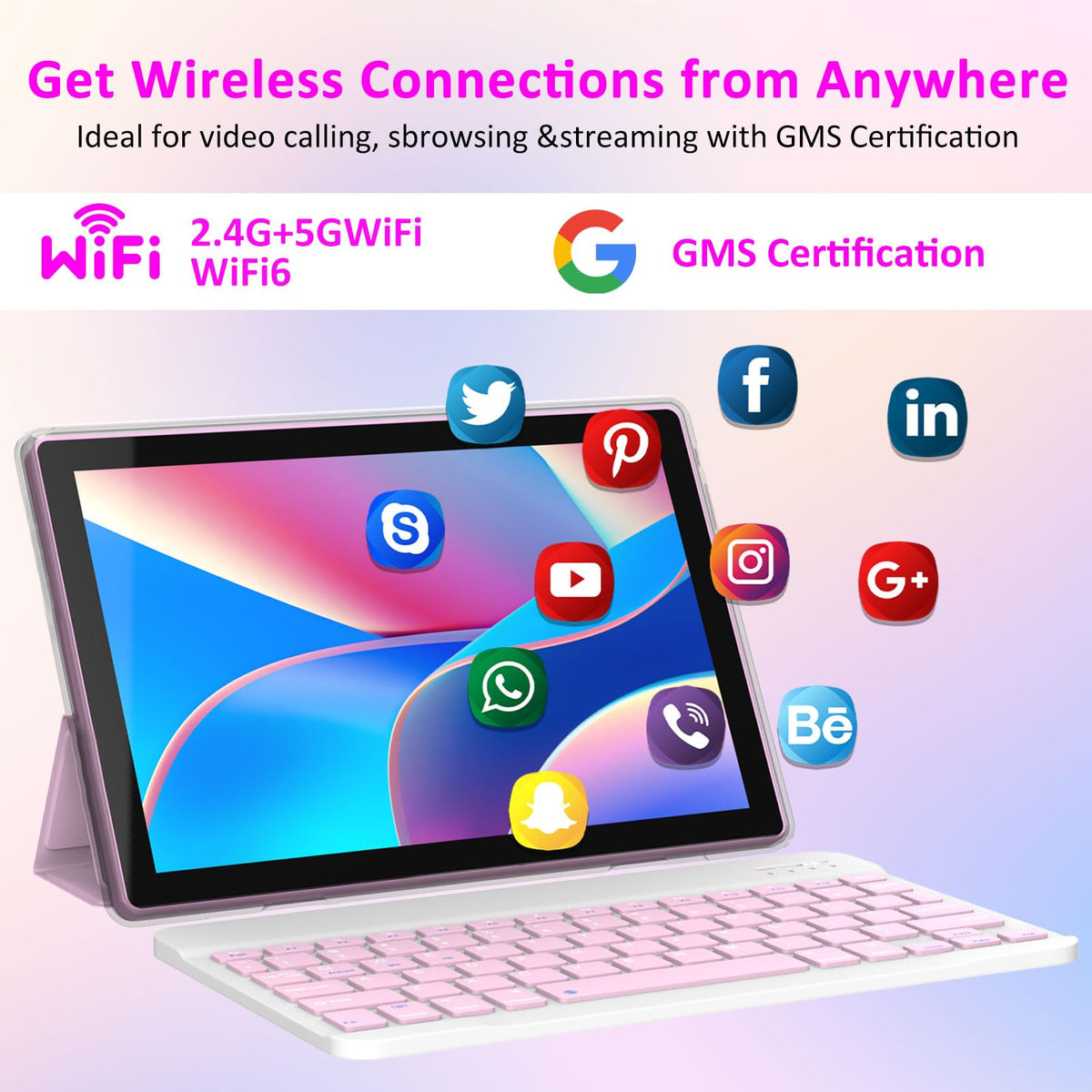 10 inch Android 15 Tablet 8GB RAM 32GB ROM Tablet PC with Keyboard Case Mouse Stylus X948825