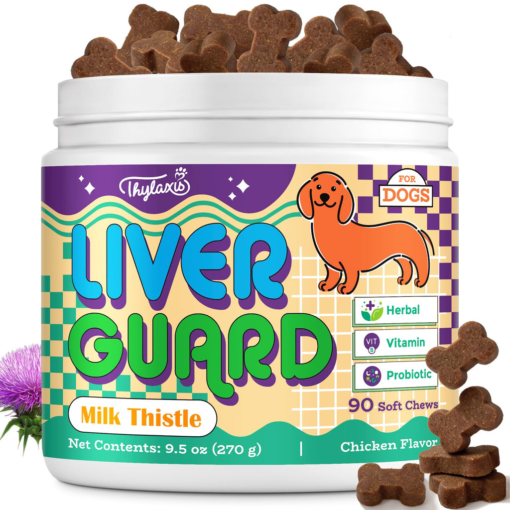 Dog Liver Supplement, Milk Thistle & Same, 5B CFU Probiotics, 90 Soft Chews C6548