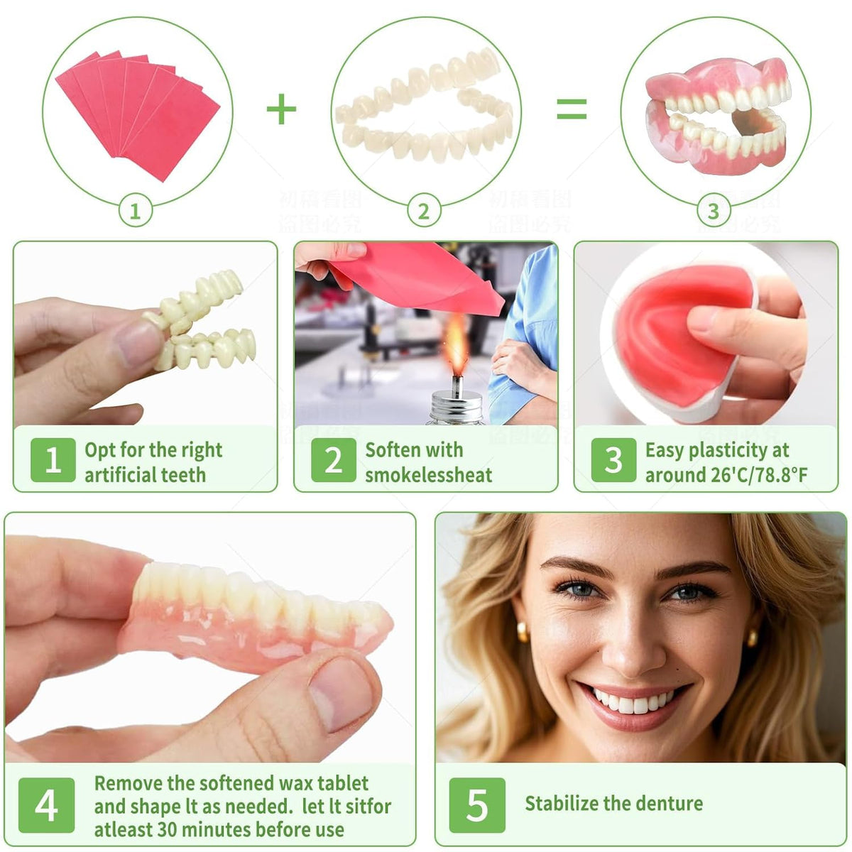 DIY Denture Making Kit with Tool Kit and Temporary Teeth C83762