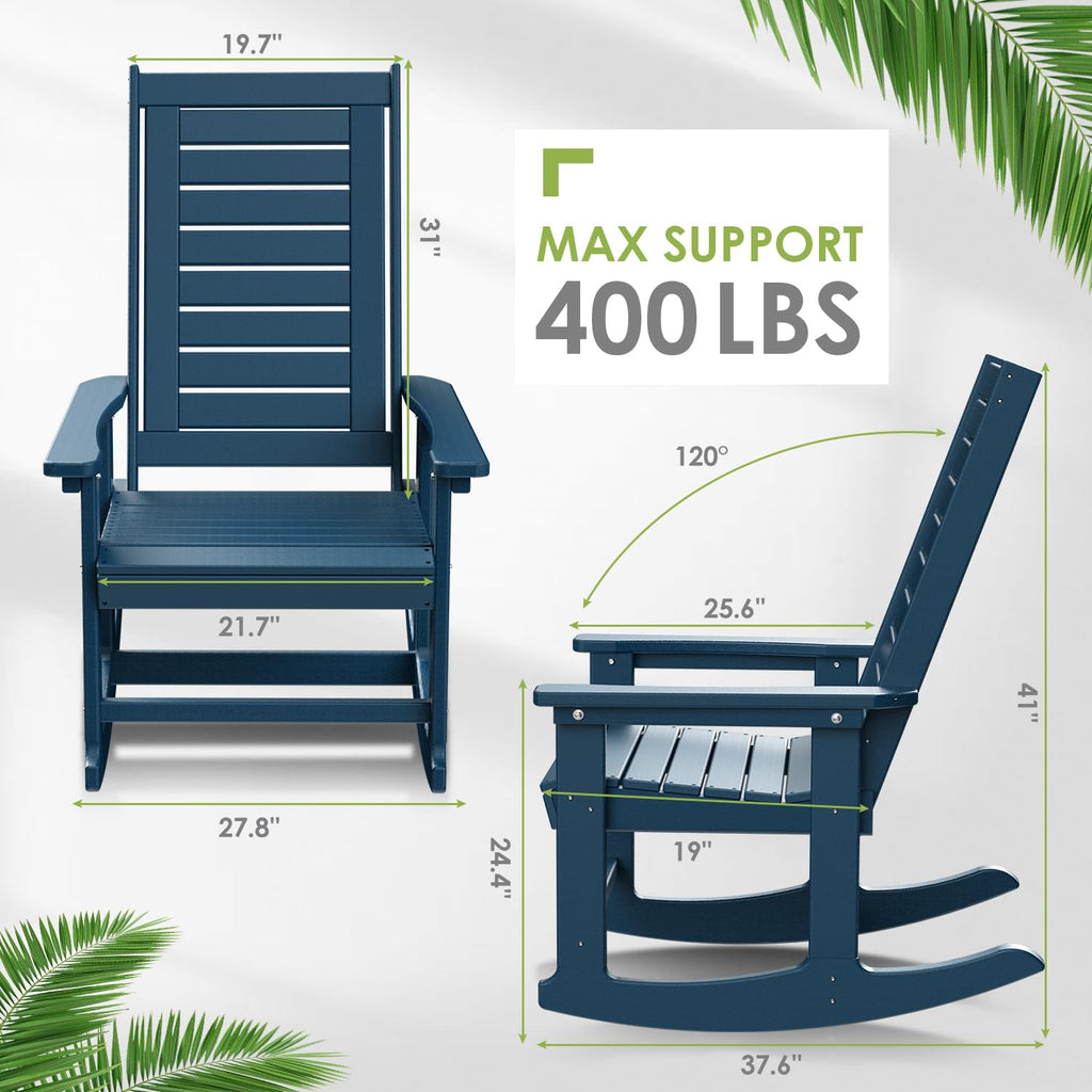 Oversized Outdoor Rocking Chairs Set of 2 Blue W800