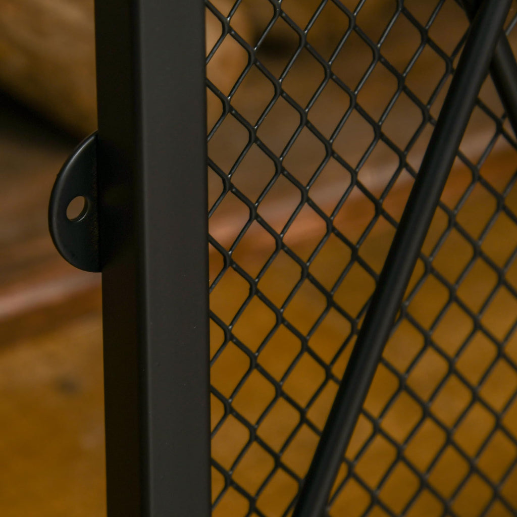 Folding Fireplace Screen Heavy Duty Black E537