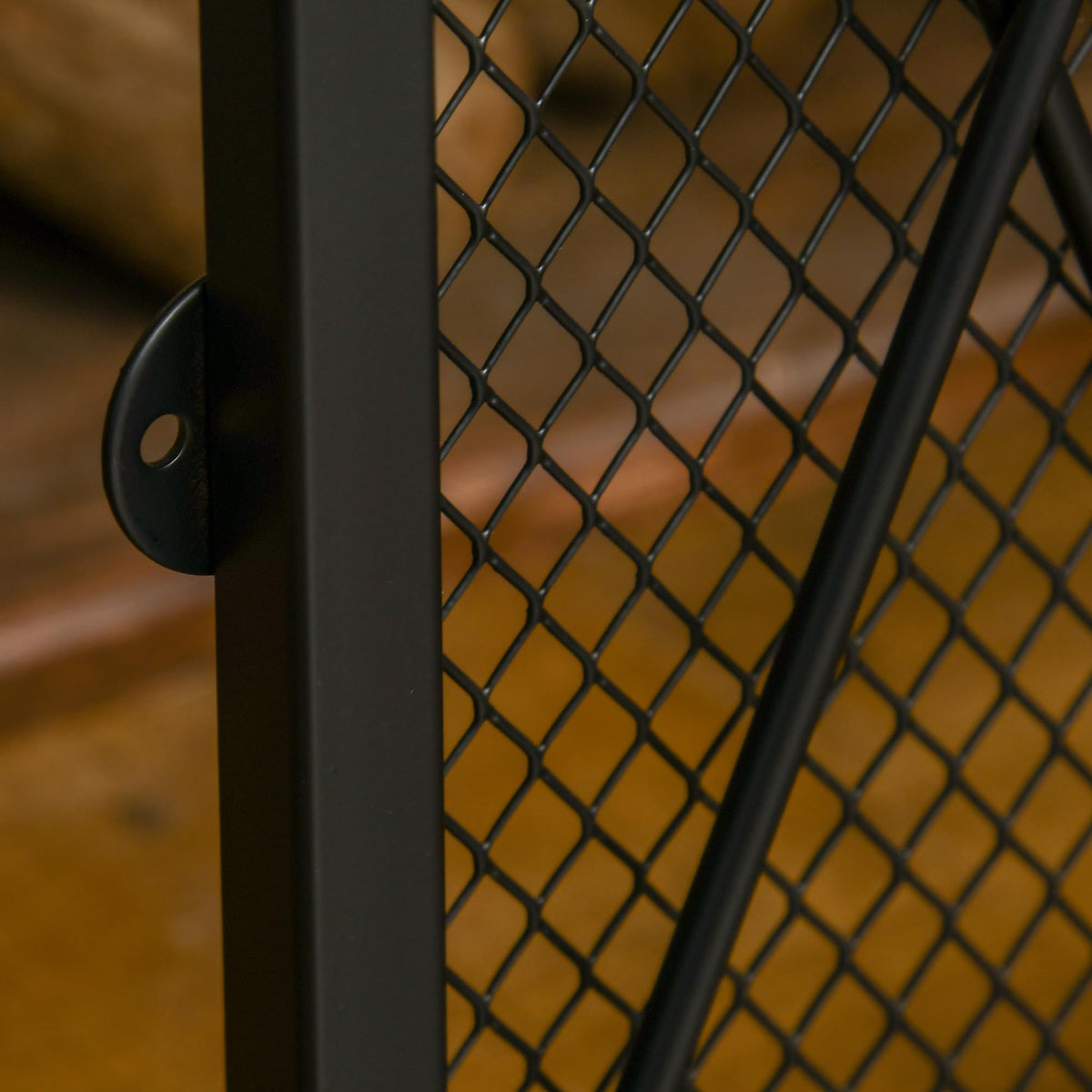 Folding Fireplace Screen Heavy Duty Black E537